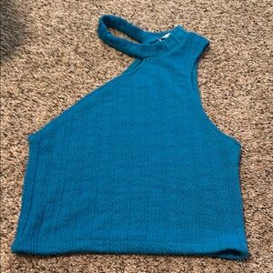 Teal Halter Knit Top Zara small